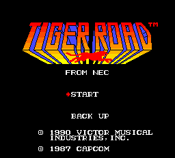 Tiger Road Title Screen